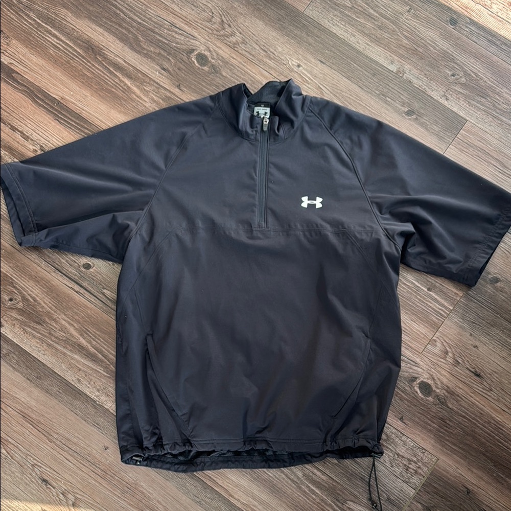 Under Armour Black Windbreaker Golf 1/4 zip Jacket